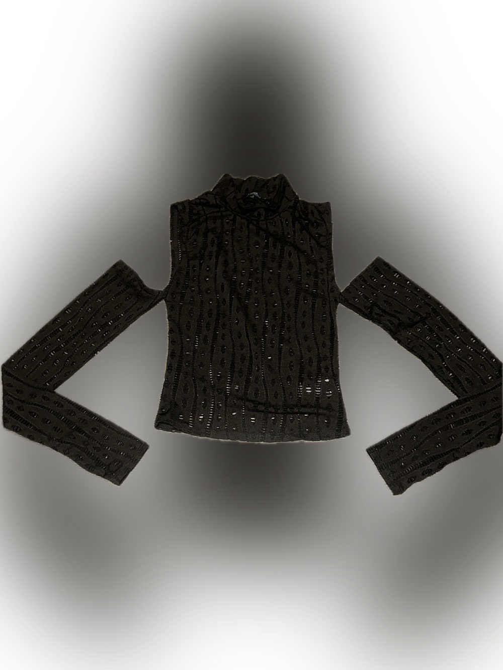 Jaded London Matrix Black Cold-Shoulder Mock Neck Women's Top